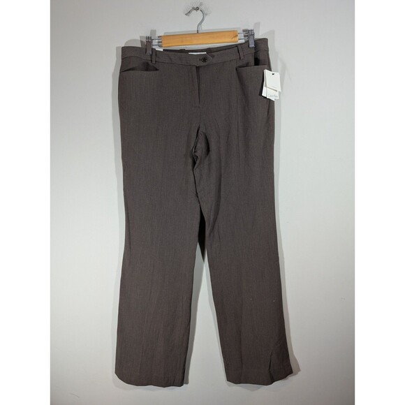 Calvin Klein Womens Brown Modern Fit Dress Pants Sz 12 Business Office Work - Picture 1 of 11